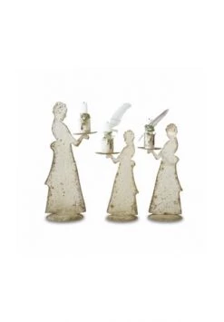 Brandneu 🎁 LOBERON Kerzenständer 3er Set Chanler Antikweiß 👏