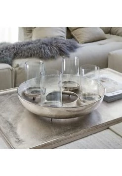 Coupon 💯 LOBERON Kerzentablett Boulders Silber/ Klar 🧨 -dekoartikel Verkaufsladen unnamed file 1107