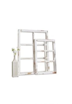 Brandneu 🥰 LOBERON Deko-Fenster 2er Set Mael Coluim Antikweiß Antikweiß 👏