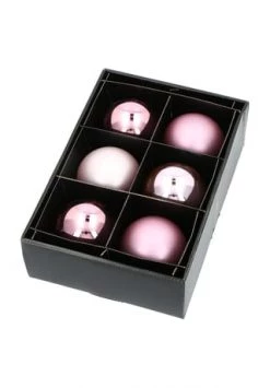 Blitzangebot 🎉 GALERIA Home Weihnachtskugeln, Glas, 8 Cm, 6 Stück ROSE ✔️