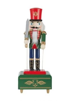 Billig 🌟 GALERIA Home Nussknacker, Musikbox, 30 Cm ROT/ GRÜN ❤️