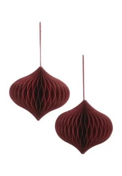 Auslauf 😍 GALERIA Home Papierdekohänger "Wabenkugel", 2er Set ROT 😍