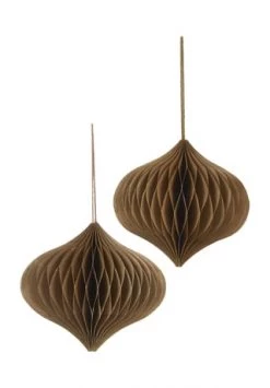 Budget 🔥 GALERIA Home Papierdekohänger "Wabenball", 2er-Set GOLD ❤️