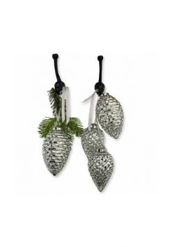 Aktion 🧨 LOBERON Weihnachtsschmuck 4er Set Lillias Silber Silber 😍