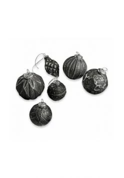 Besorgen 😉 LOBERON Weihnachtsschmuck 6er Set Villeurs Schwarz Schwarz 🌟