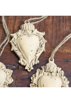 Auslauf 🎁 LOBERON Weihnachtsschmuck 4er Set Hearts Antikweiß Antikweiß ❤️ -dekoartikel Verkaufsladen unnamed file 431