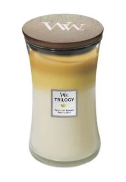 Budget 🎁 YANKEE CANDLE® WoodWick - Duftkerze "Trilogy Fruits Of ☀️ Summer", 609,5 G Beige/ Gelb ✨