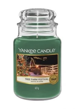 Schlussverkauf 🎉 YANKEE CANDLE® Duftkerze "Tree Farm Festival", 623 G Grün 🤩