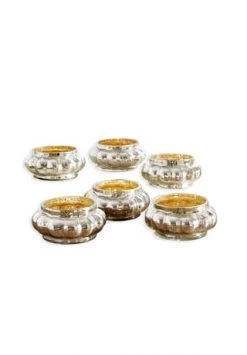 Großhandel 👍 LOBERON Windlicht 6er Set Micina Silber 🔔