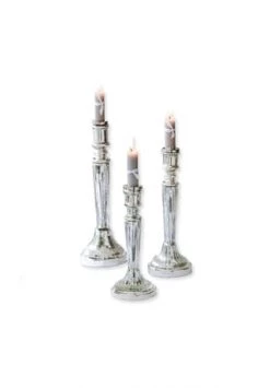 Blitzangebot 🛒 LOBERON Kerzenständer 3er Set Riley Antiksilber ⭐