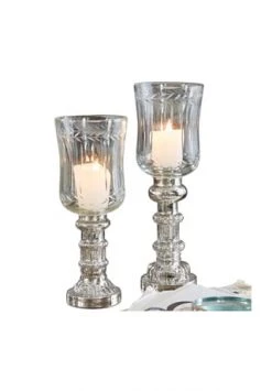 Angebote 💯 LOBERON Windlicht 2er Set Ely Klar/silber 👍